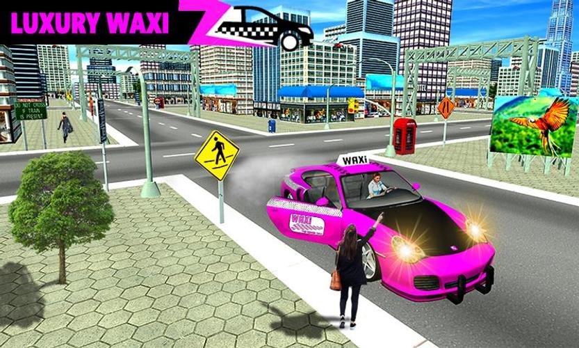 Pink Taxi Driving Game 3D Ảnh chụp màn hình 1