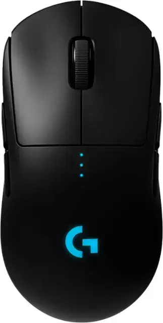 LOGITECH -RGB 조명이있는 프로 경경 무선 광학 AmbideTrous 게임 마우스 - 무선 - 검은 색