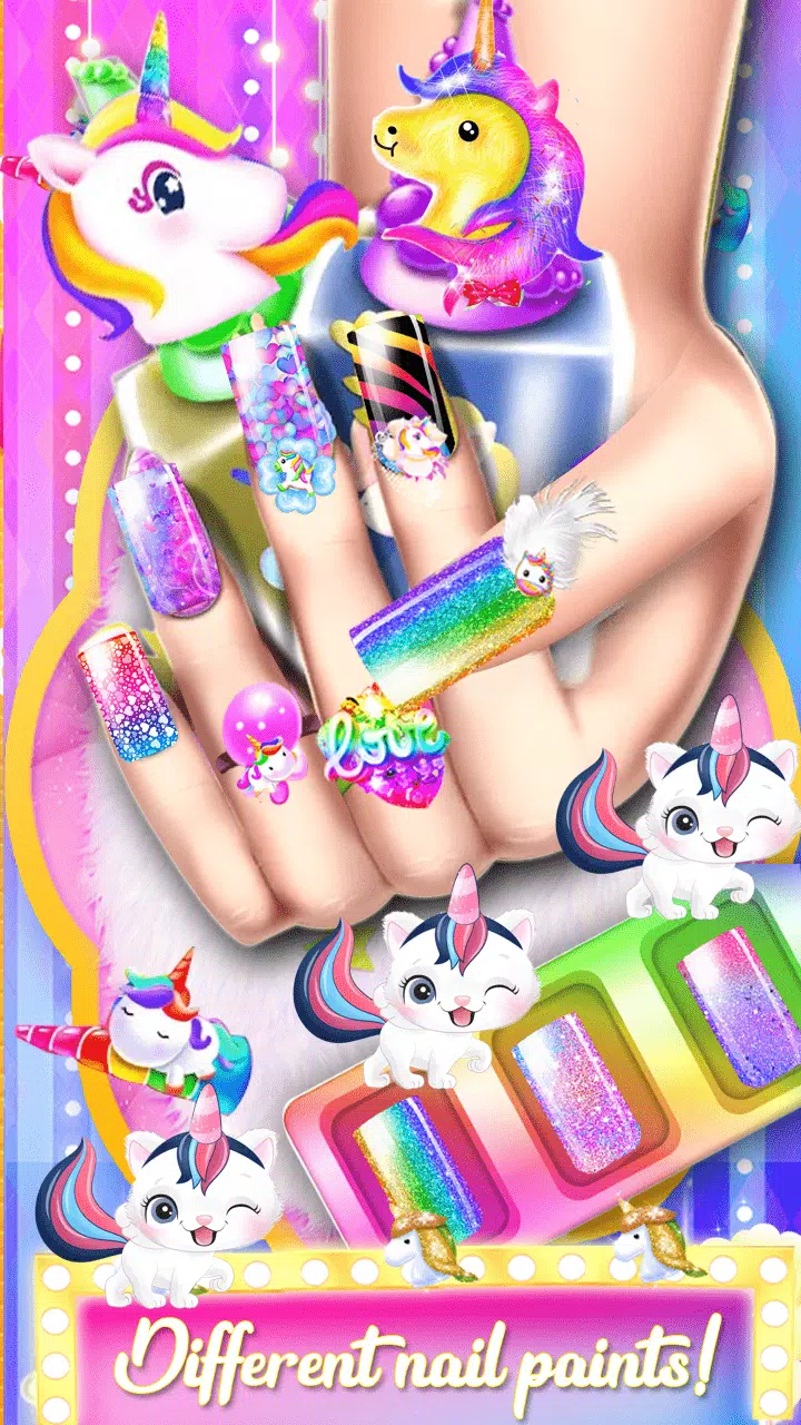 Schermata Unicorn Acrylic Nails Makeover 0