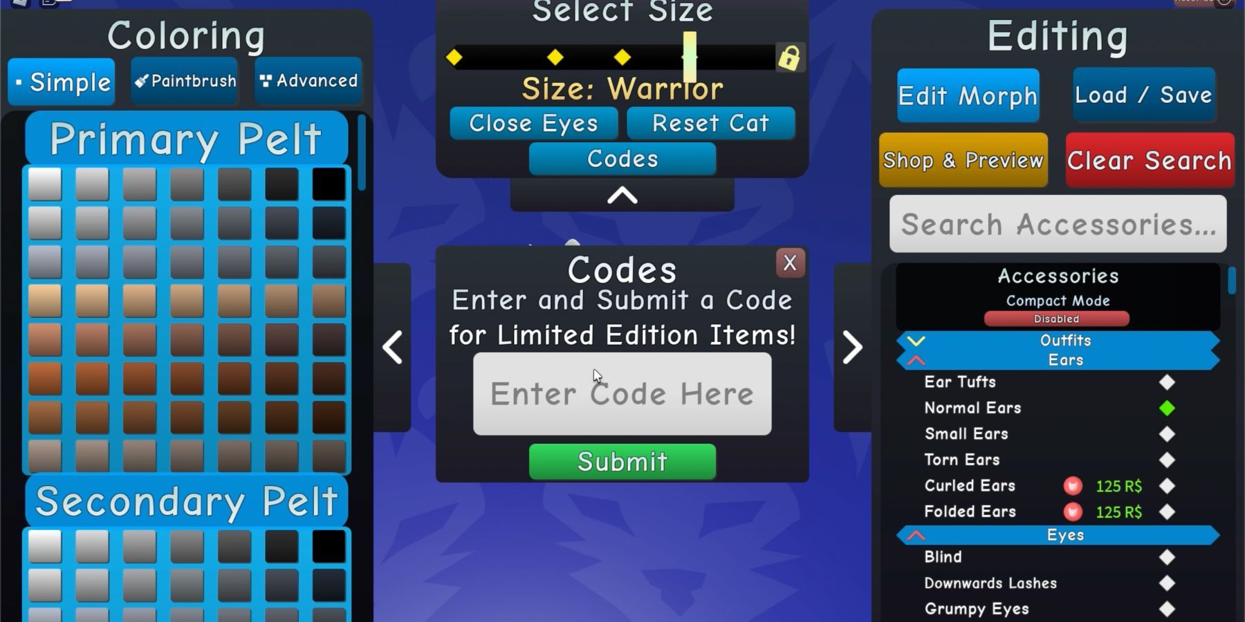 Image: In-game code redemption menu