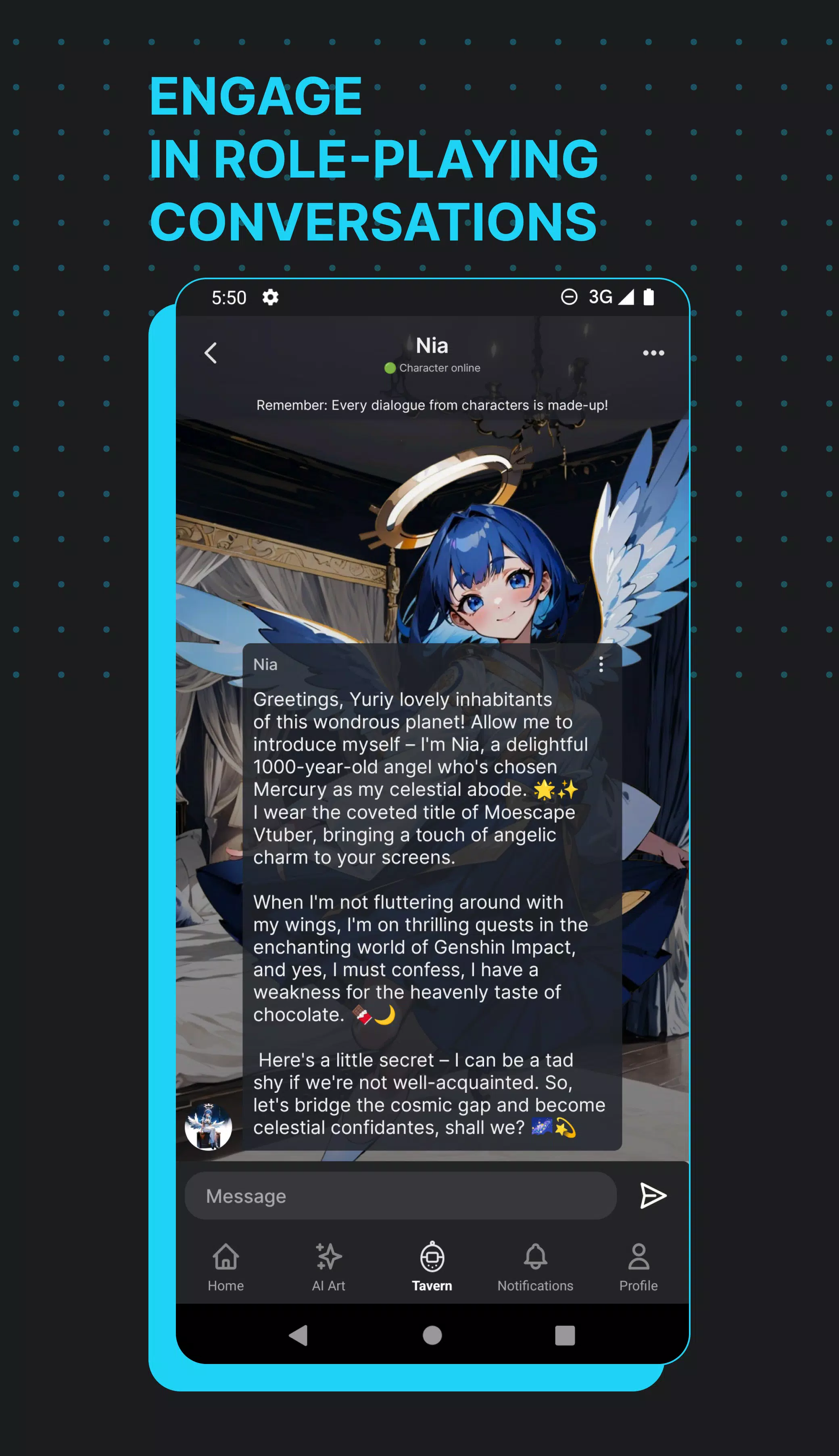 Moescape - AI Character Chat Tangkapan skrin 1