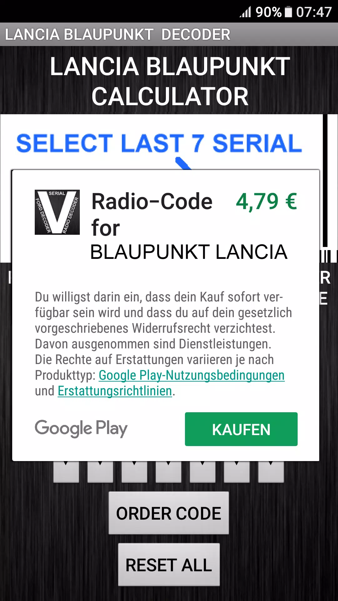 Blaupunkt Lancia Radio Code Screenshot 3