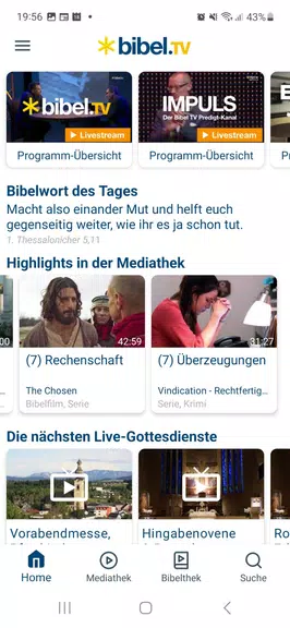 Schermata Bibel TV App 0