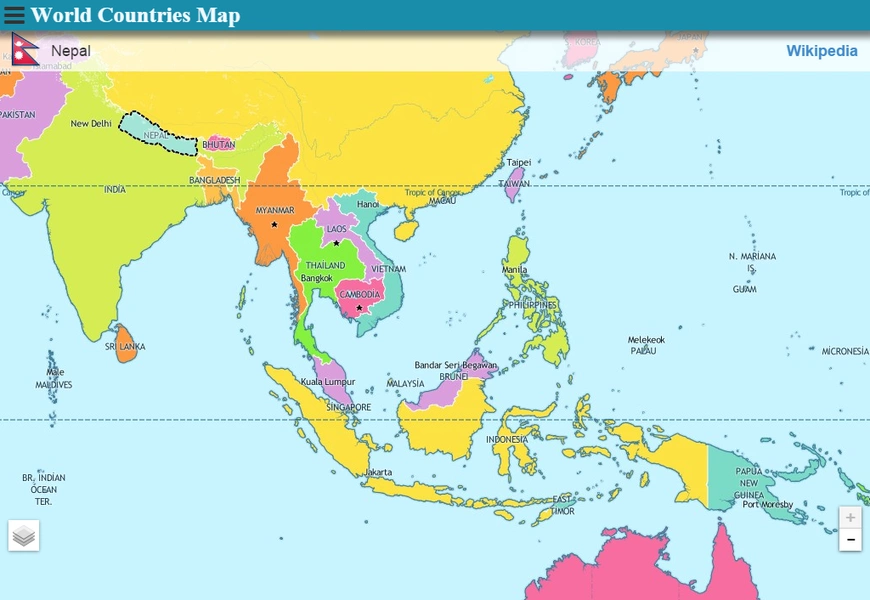 World Countries Map ဖန်သားပြင်ဓာတ်ပုံ 0