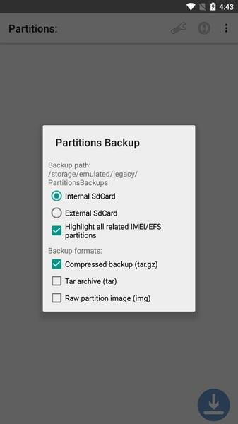 Partitions Backup and Restore Ảnh chụp màn hình 0