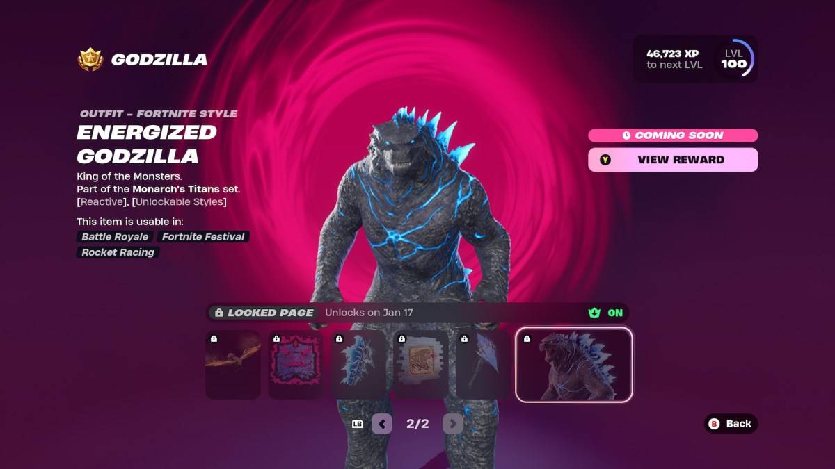 The Energized Godzilla style in Fortnite