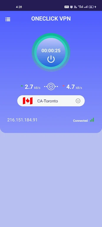 OneClick VPN - Turbo VPN App Capture d'écran 2