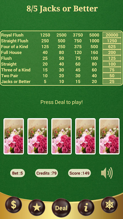 8/5 Jacks or Better Poker Скриншот 0