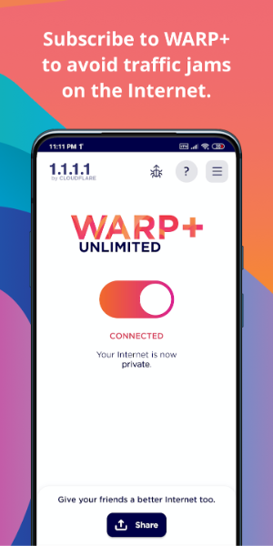 1.1.1.1 WARP: Safer Internet Schermafbeelding 2