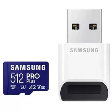 512GB Samsung Pro Plus Micro SDXC com adaptador USB agora $ 29,99