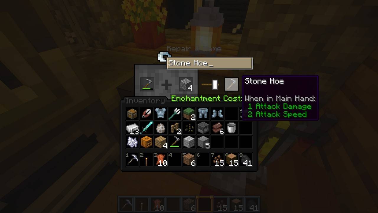 Repair items in Minecraft