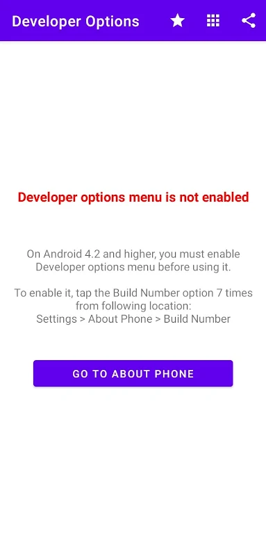 Developer Options स्क्रीनशॉट 1