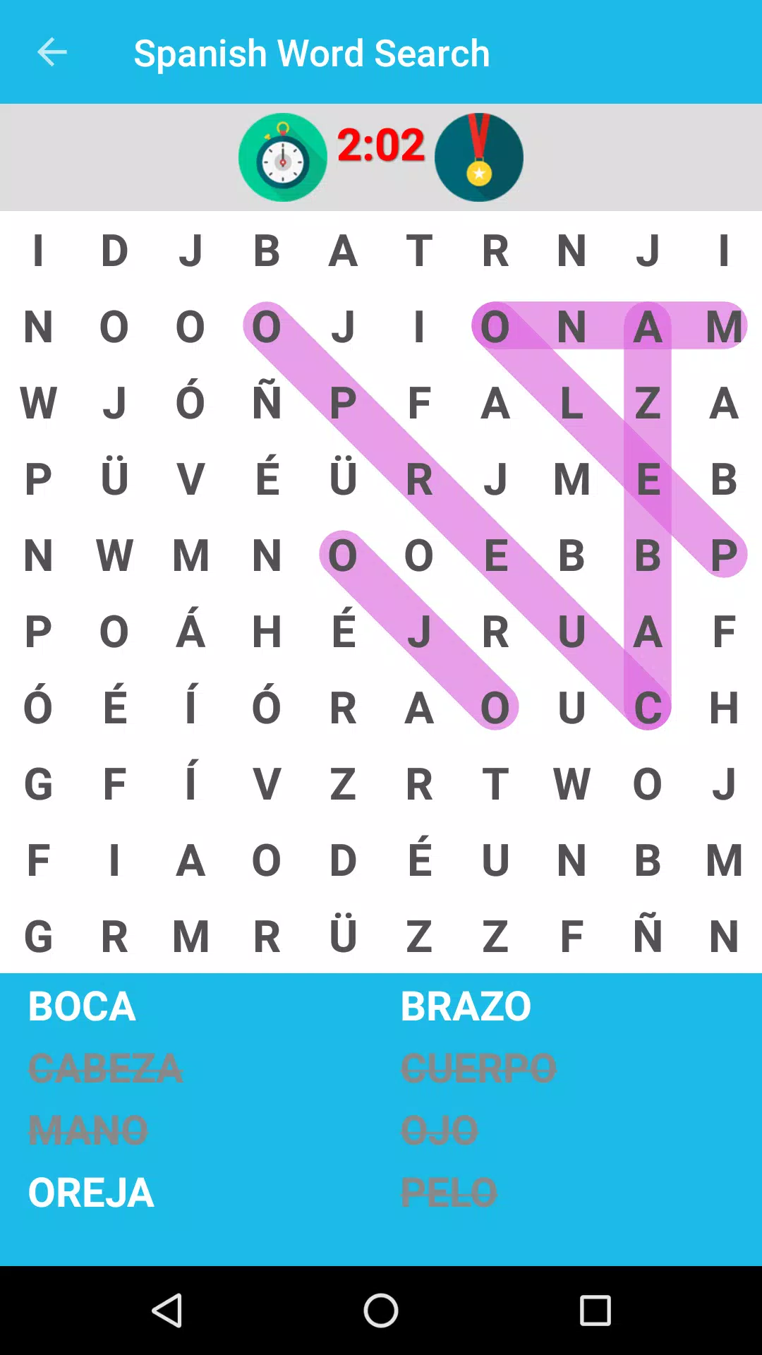 Schermata Spanish Word Search Game 0