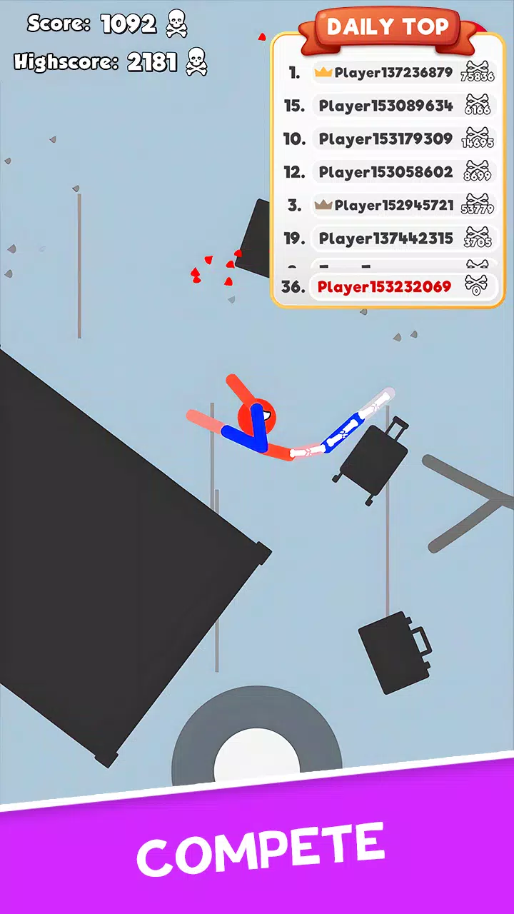 Stickman Broken Bones io Zrzut ekranu 1