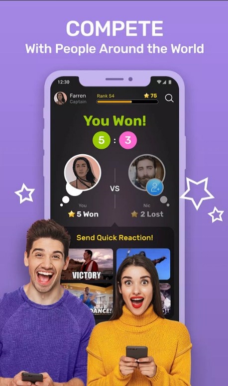 TRIVIA GO! Live 1v1 Quiz Game Ảnh chụp màn hình 1