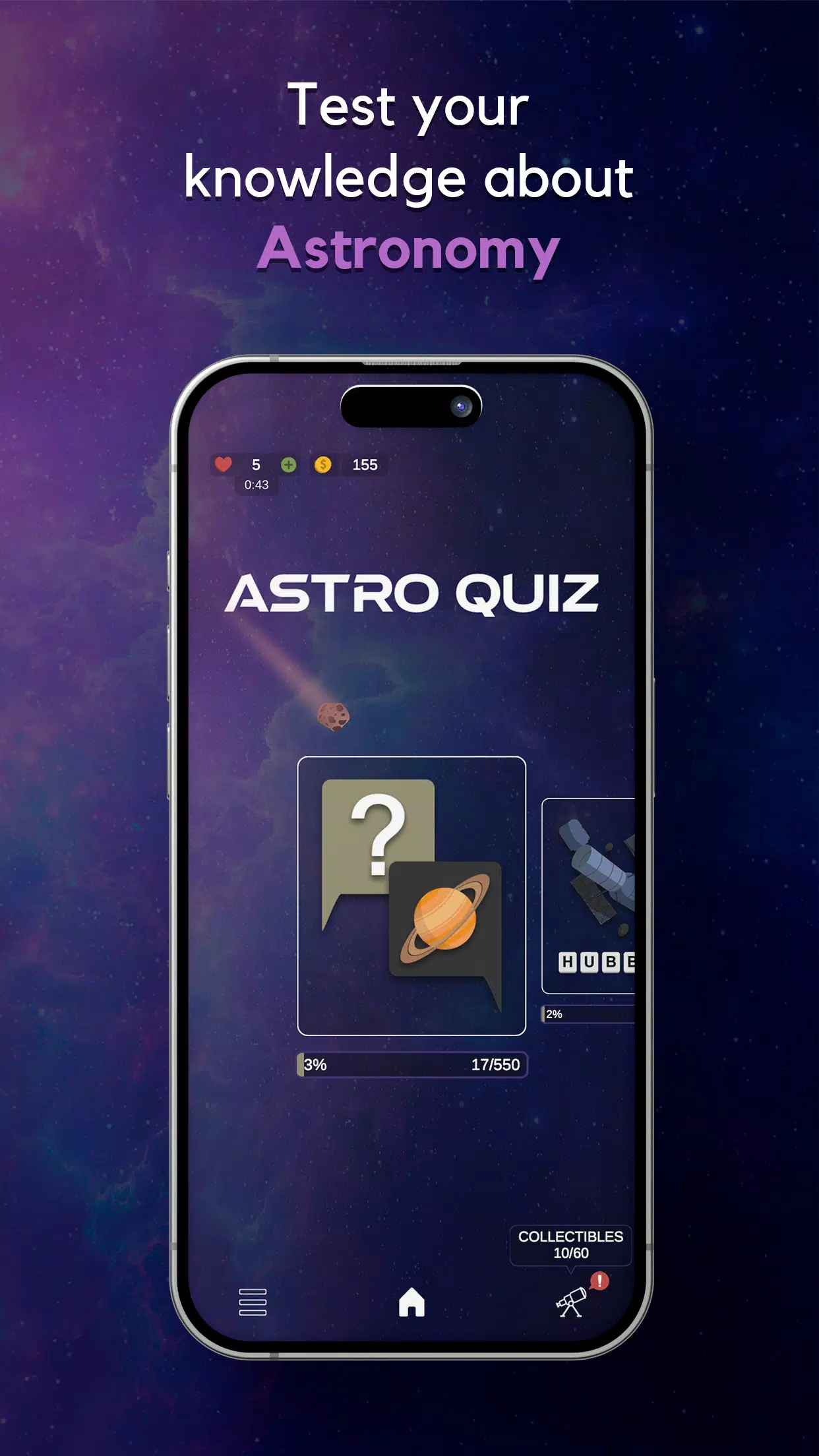 AstroQuiz - Learn Astronomy Ảnh chụp màn hình 0