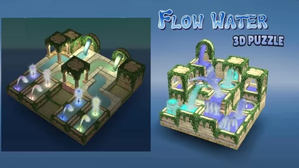 3Dパズルゲーム：回転して水を接続して流れます