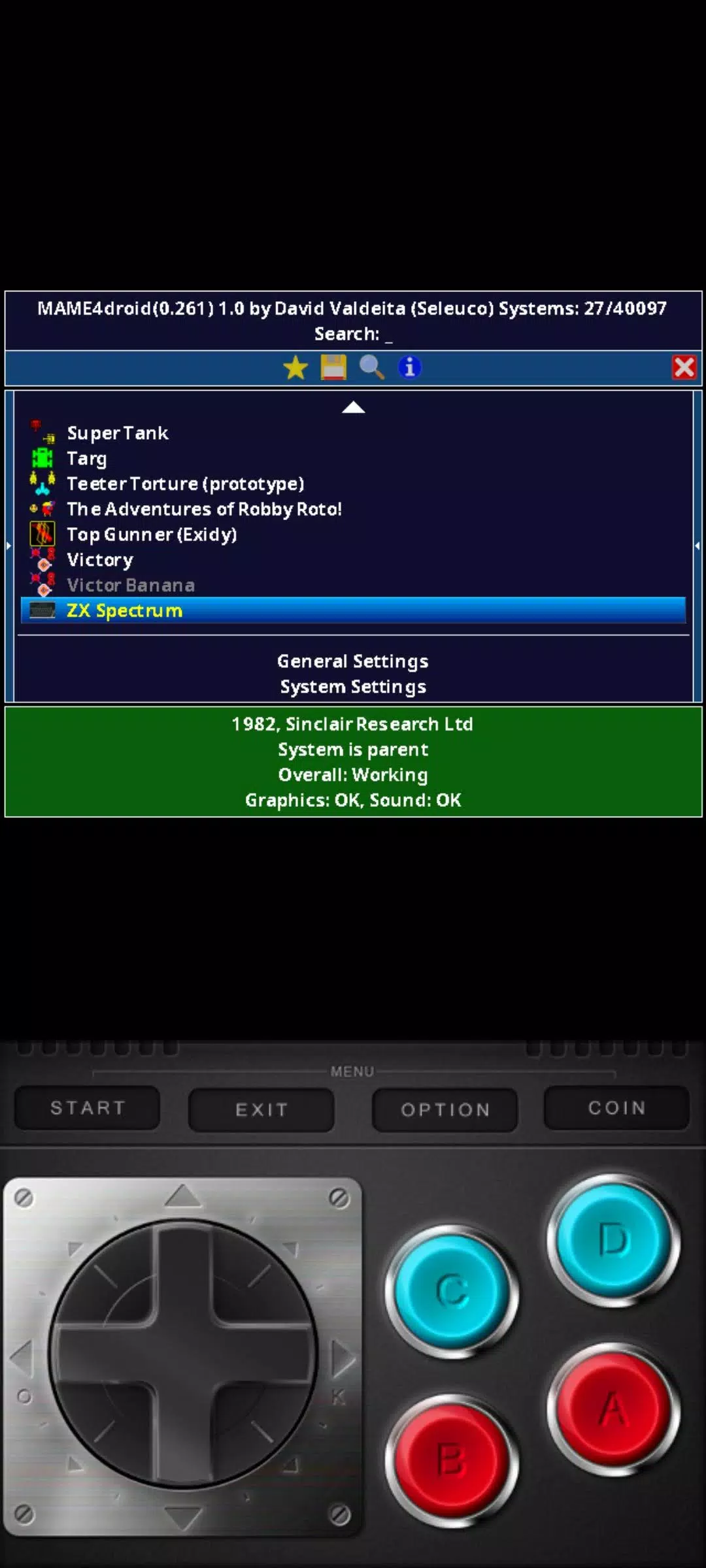 MAME4droid  2024 (0.270) ภาพหน้าจอ 0