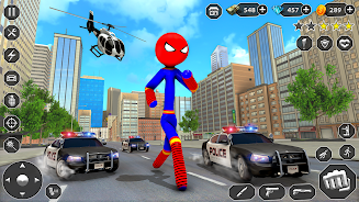 Stick Rope Hero Superhero Game Screenshot 1