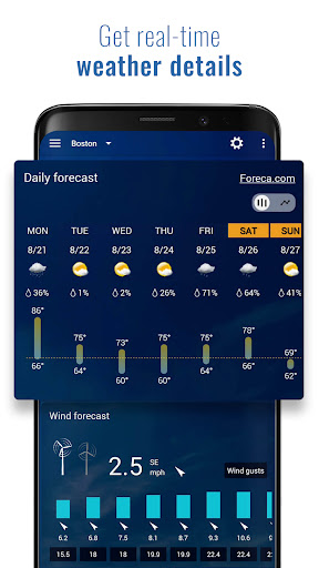 Transparent clock and weather スクリーンショット 1