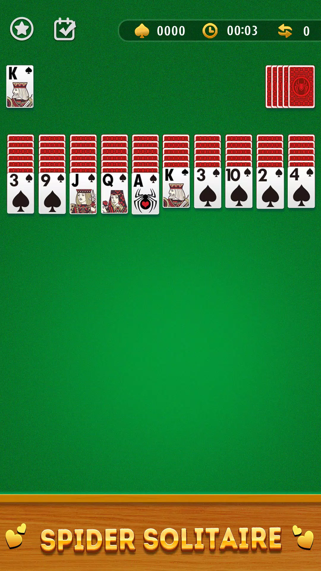 Spider Solitaire Card Game ဖန်သားပြင်ဓာတ်ပုံ 0