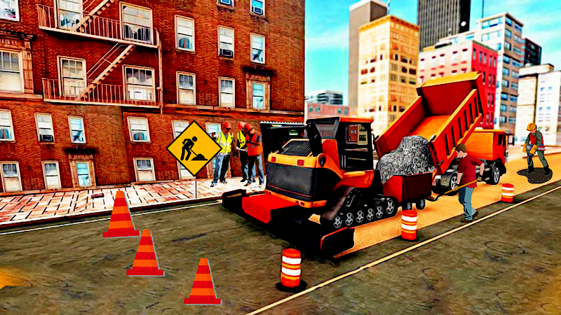 Highway road construction game Скриншот 2