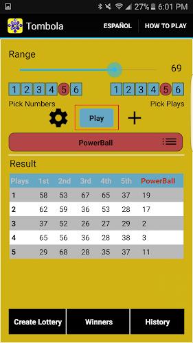 Schermata Lottery Strategy 2