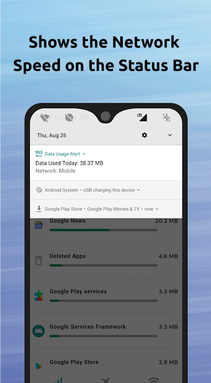 Data Usage Alert + Speed Meter Ảnh chụp màn hình 3