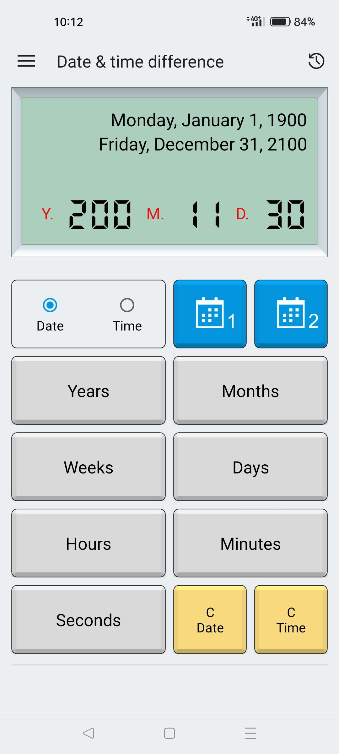 Date & time calculator Captura de tela 3