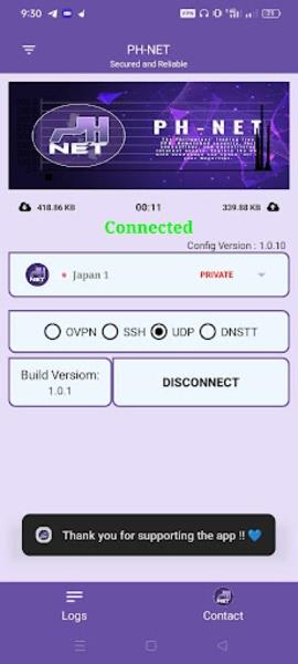 PH-NET VPN Tangkapan skrin 1