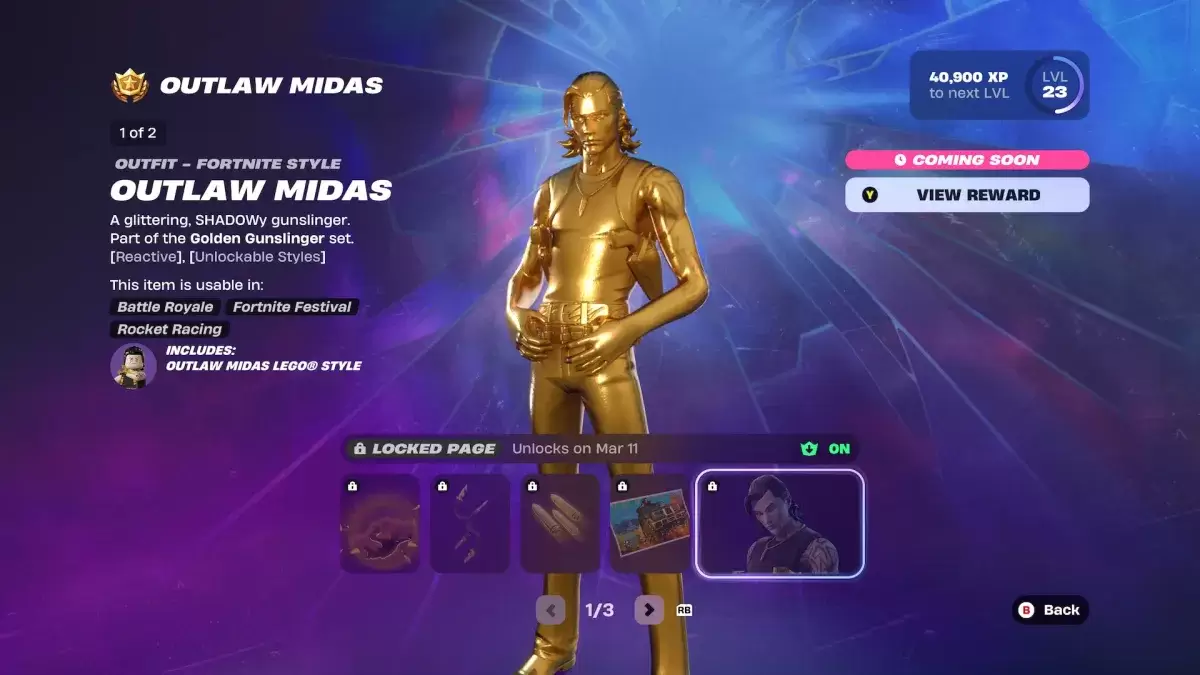 Outlaw Midas Quests en Fortnite.