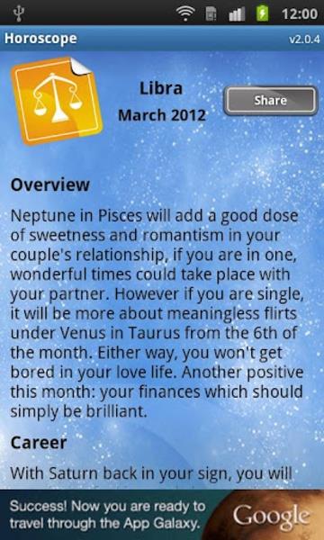 Schermata Horoscope 3