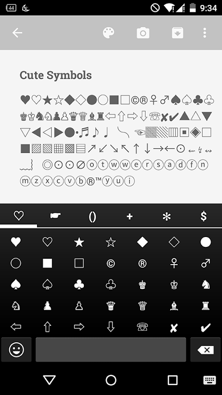 Cute Symbols - Emoji Keyboard♤ ဖန်သားပြင်ဓာတ်ပုံ 1