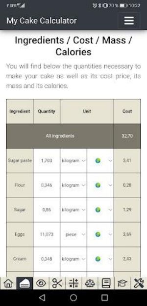 My Cake Calculator Скриншот 2