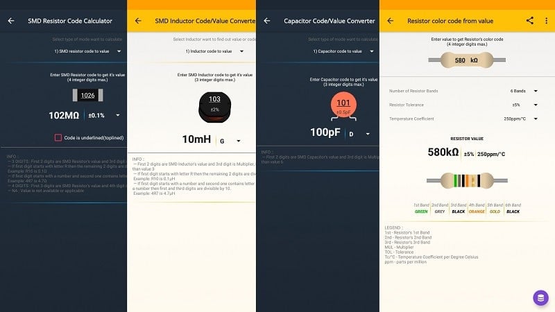 ElectroCalc Capture d'écran 1