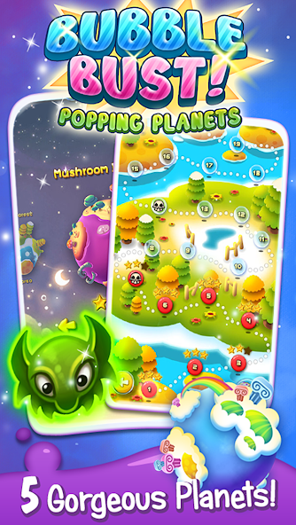 Bubble Bust! - Popping Planets Schermafbeelding 2