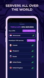 Triple Ape VPN - Safe & Secure Tangkapan skrin 1