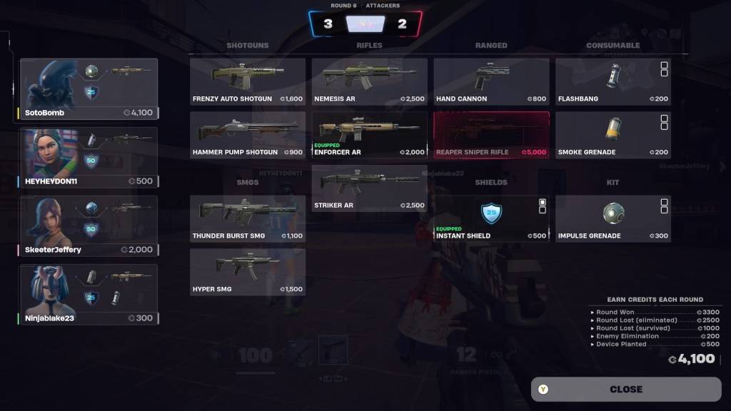 The buy screen in Fortnite Ballistic as part of an article about the best loadout.