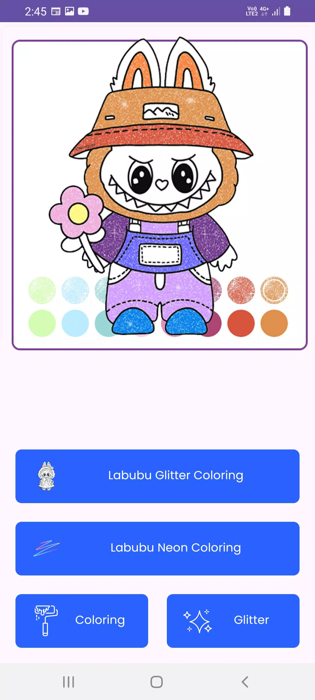 Labubu Glitter Coloring Ảnh chụp màn hình 0