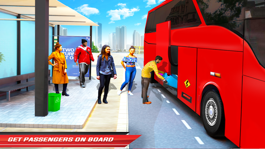 City Coach Bus Driving Sim 3D Скриншот 3