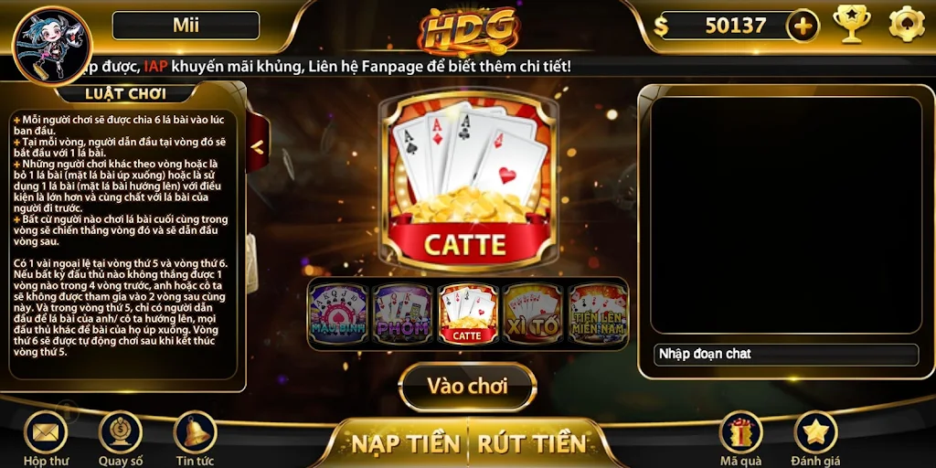 Game bài nhận quà khủng - HDG スクリーンショット 0