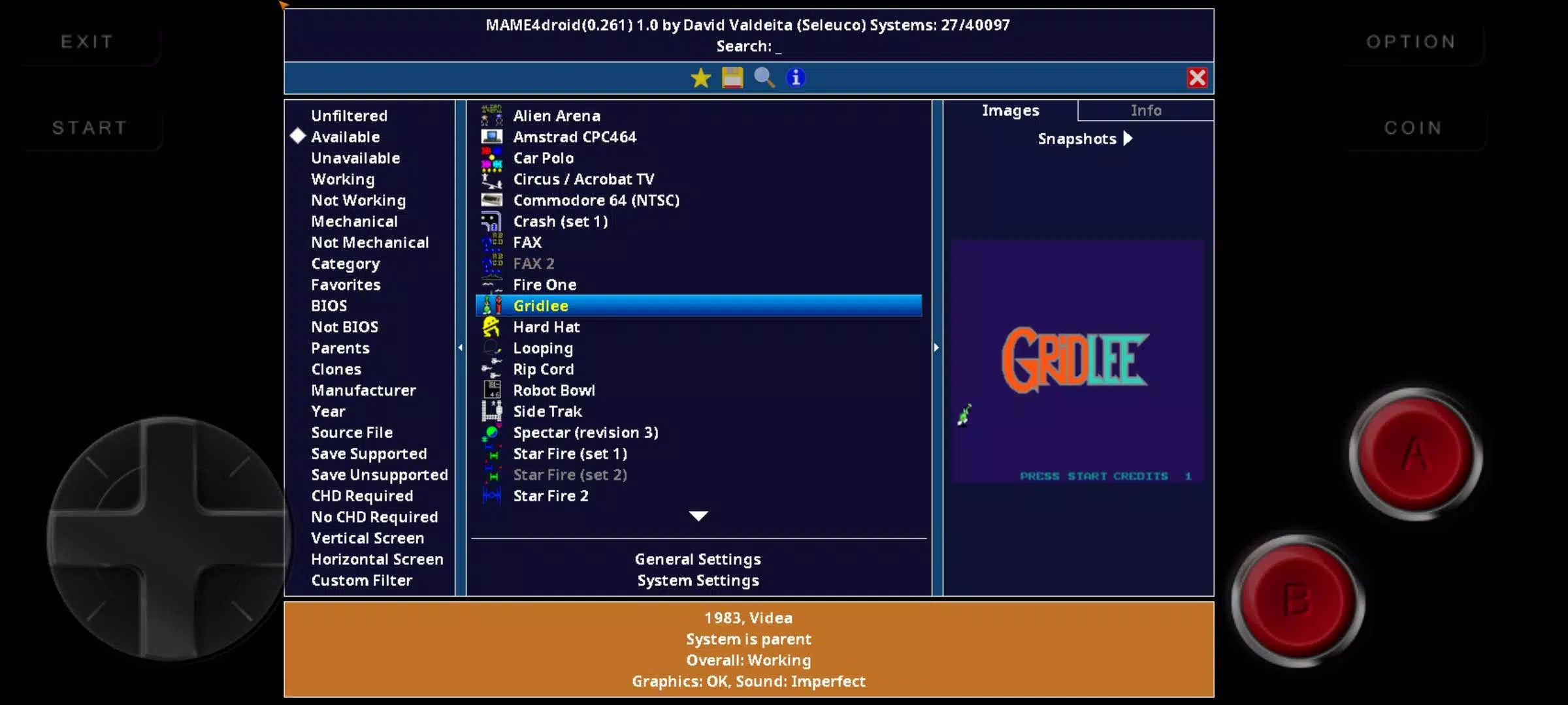 MAME4droid  2024 (0.270) ภาพหน้าจอ 1