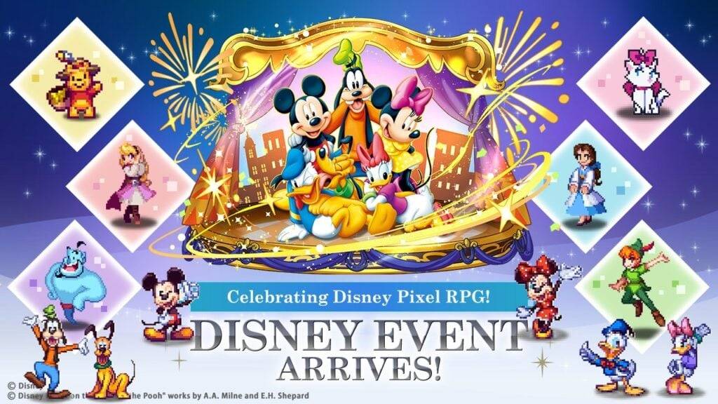 ディズニーマジックは新しいピクセルRPGコラボでパズル＆ドラゴンに出会う