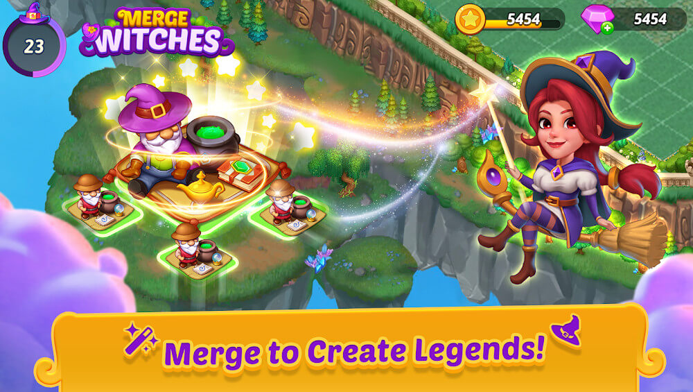 Merge Witches-Match Puzzles Скриншот 0