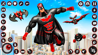 Bat Hero Dark Crime City Game Schermafbeelding 1