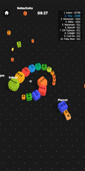 Snake Cube Arena: Merge 2048 स्क्रीनशॉट 1