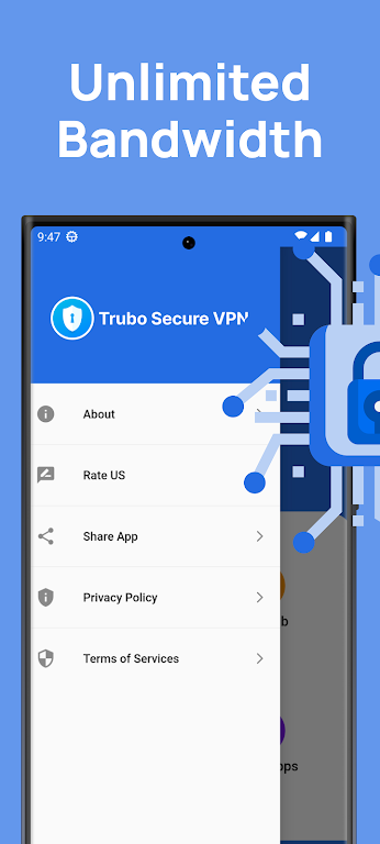 Turbo Secure VPN: Fast Proxy ဖန်သားပြင်ဓာတ်ပုံ 1