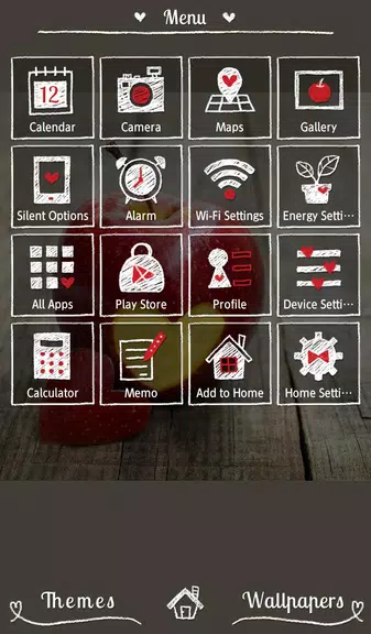 Heart Apple Theme +HOME Tangkapan skrin 0