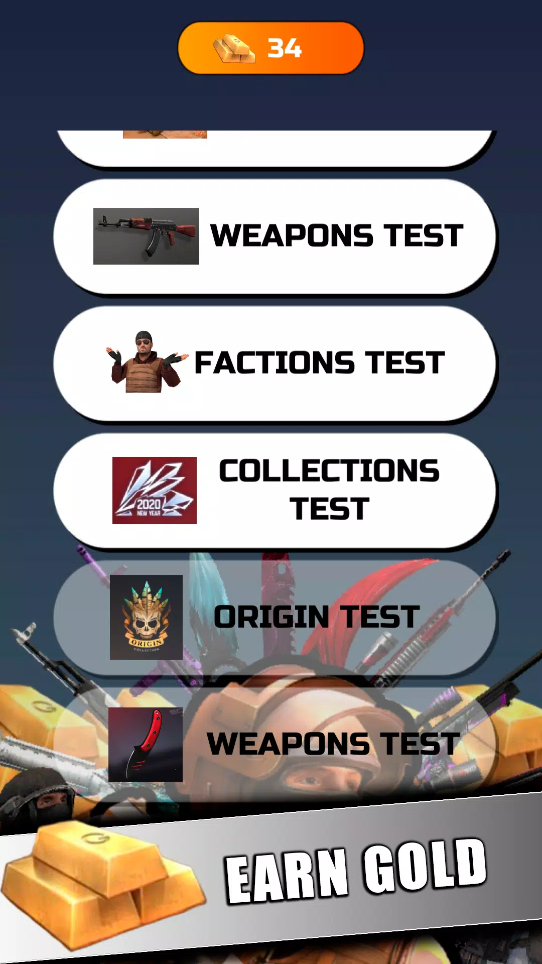 STANDOFF 2 - Mega Quiz Captura de tela 2